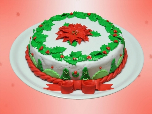 Stella Di Natale Pasta Di Zucchero Tutorial.Tutorial Torta Con La Stella Di Natale Cake Design Italia